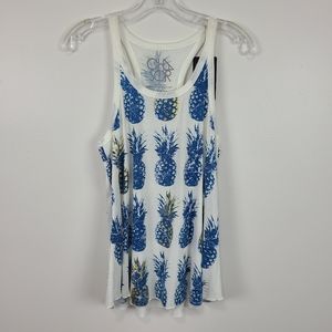 Chaser Pineapple Racer Back Tank Medium NWT